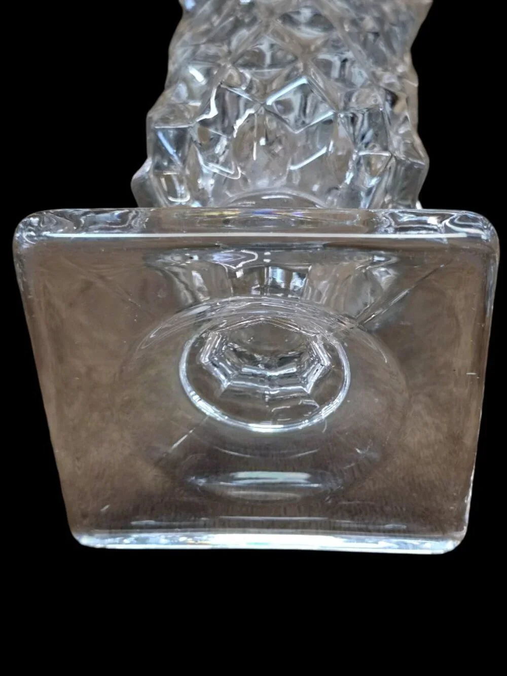 Vintage Fostoria American Cubist Flared Trumpet Vase